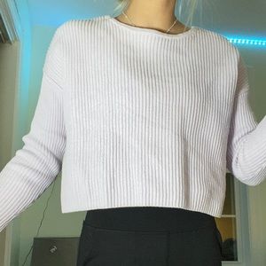 Cropped purple sweater